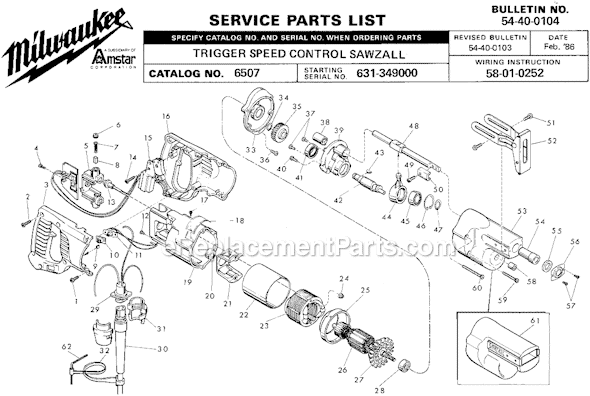 milwaukee sawzall parts diagram