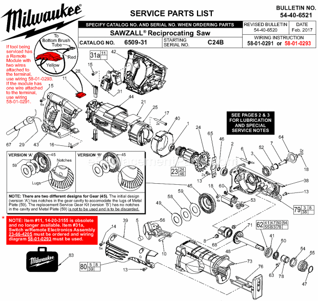 milwaukee sawzall parts diagram