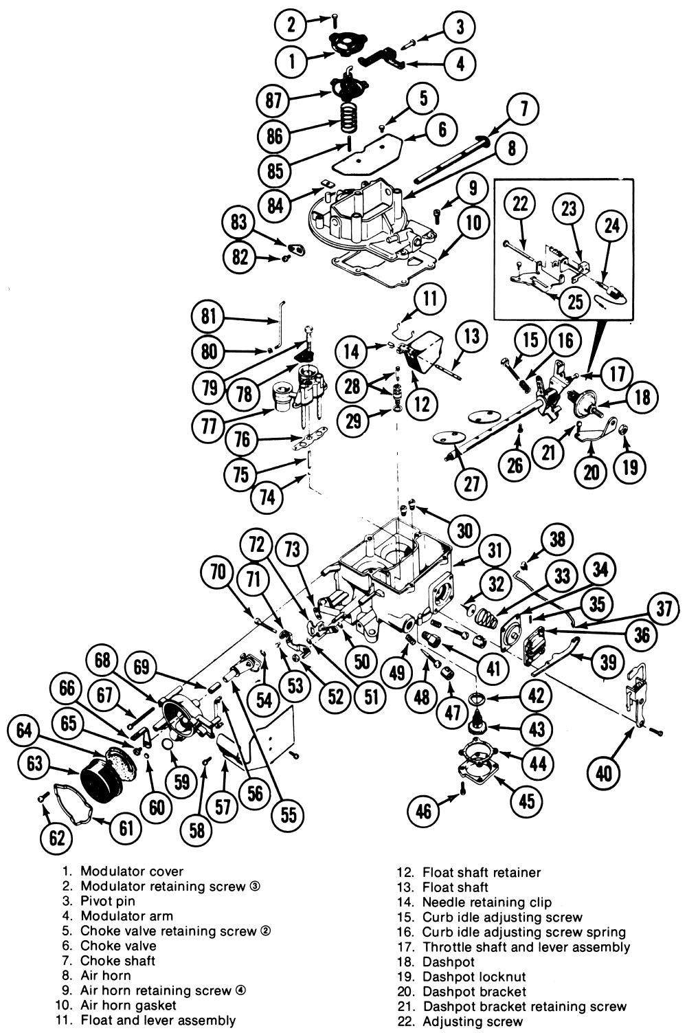 motorcraft 2100 carburetor diagram
