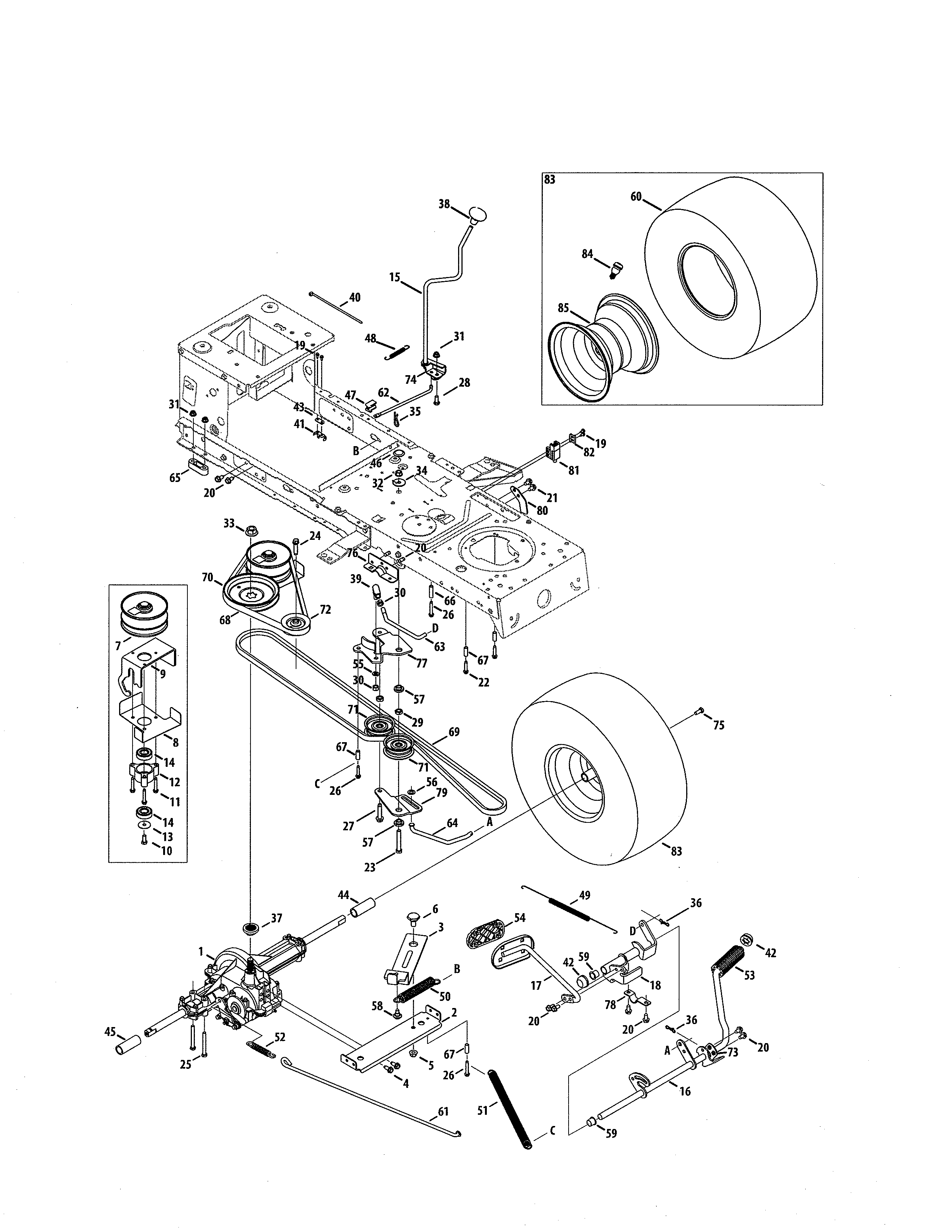 mtd variable speed pulley diagram