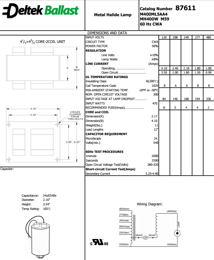 multi tap ballast wiring diagram