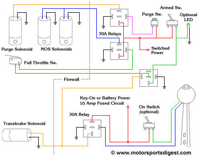 nitrous wiring diagram with transbrake