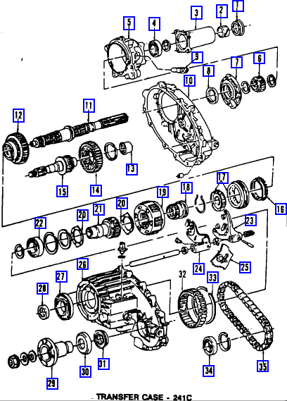 np241 transfer case diagram