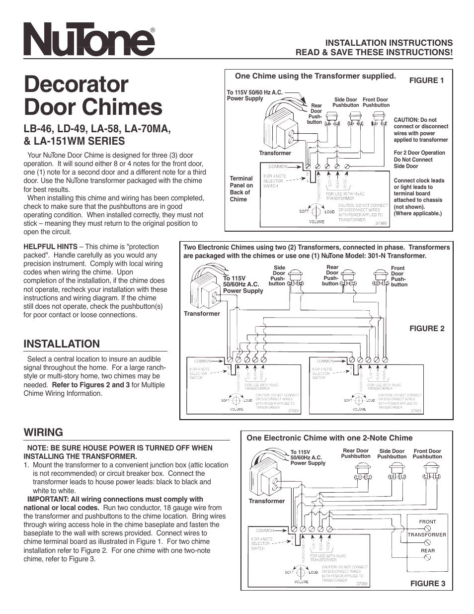 nutone doorbell wiring