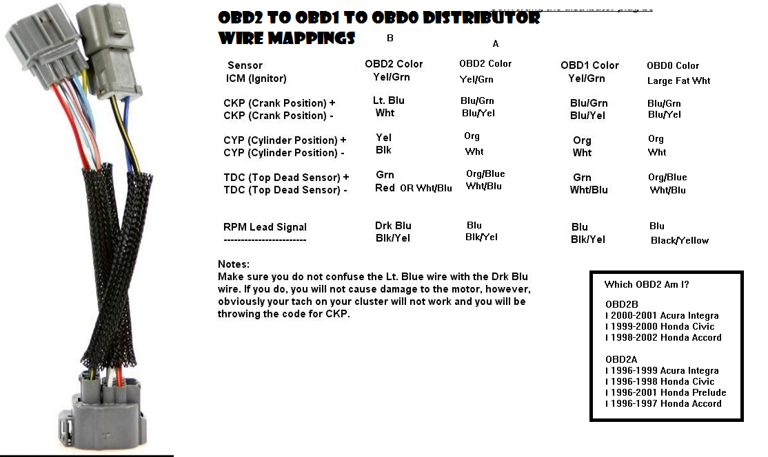 obd2a to obd1 distributor wiring diagram