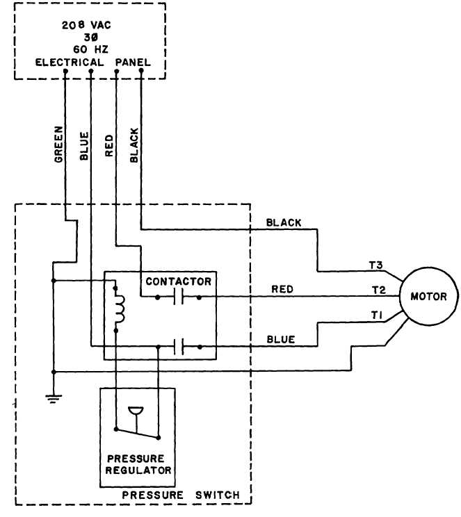 Oilless Air Compressor Single Phase Wiring Diagram