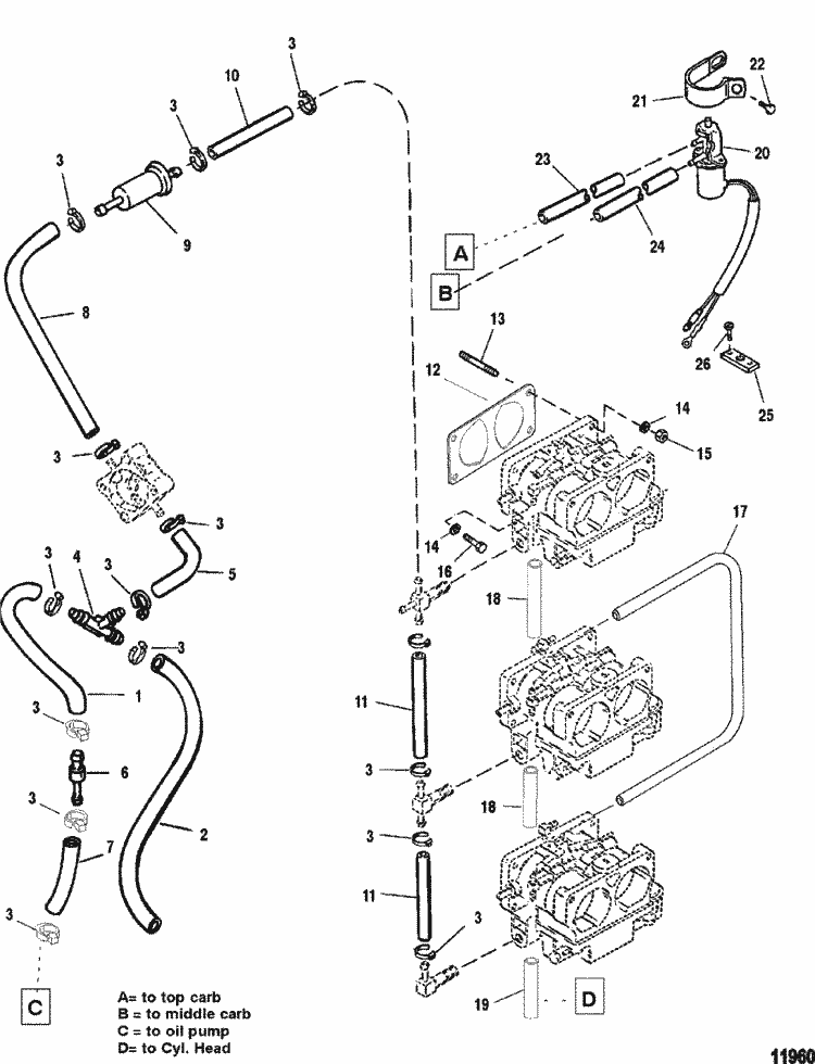 Mercury Optimax Fuel Pressure Diaphragm