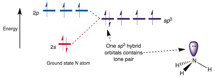 orbital diagram of carbon before sp3 hybridization