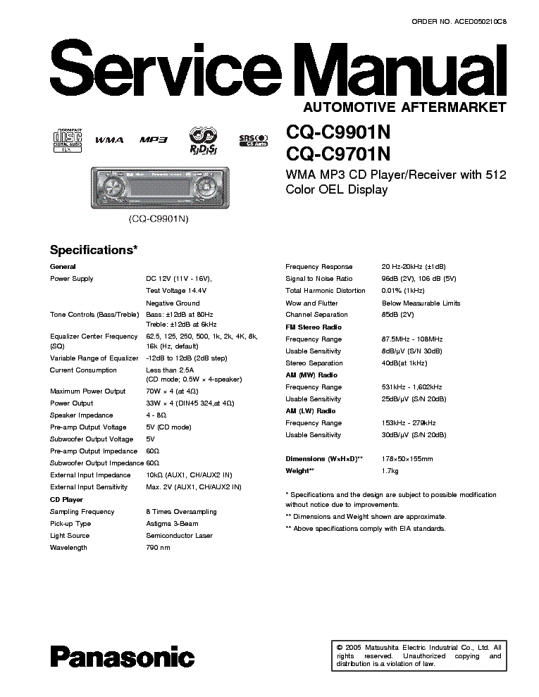 panasonic cq c1103u wiring diagram