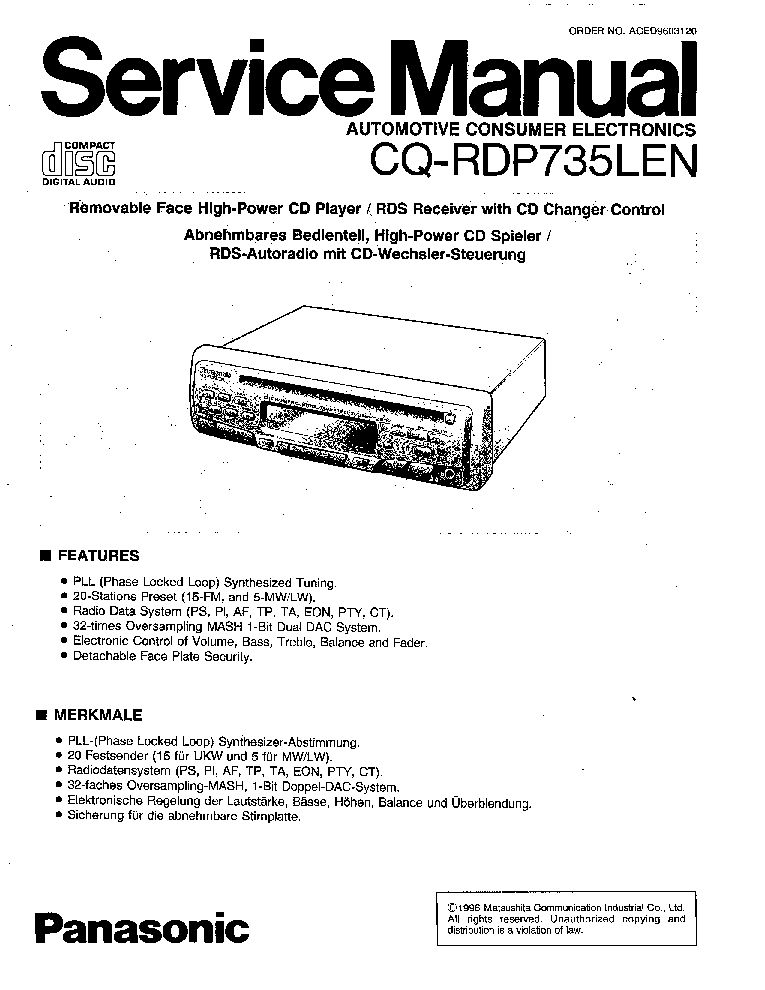 Разъем для panasonic cq