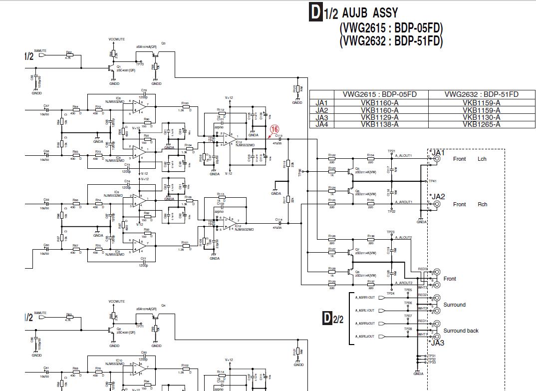 panasonic e2v1a110. pcb wiring diagram