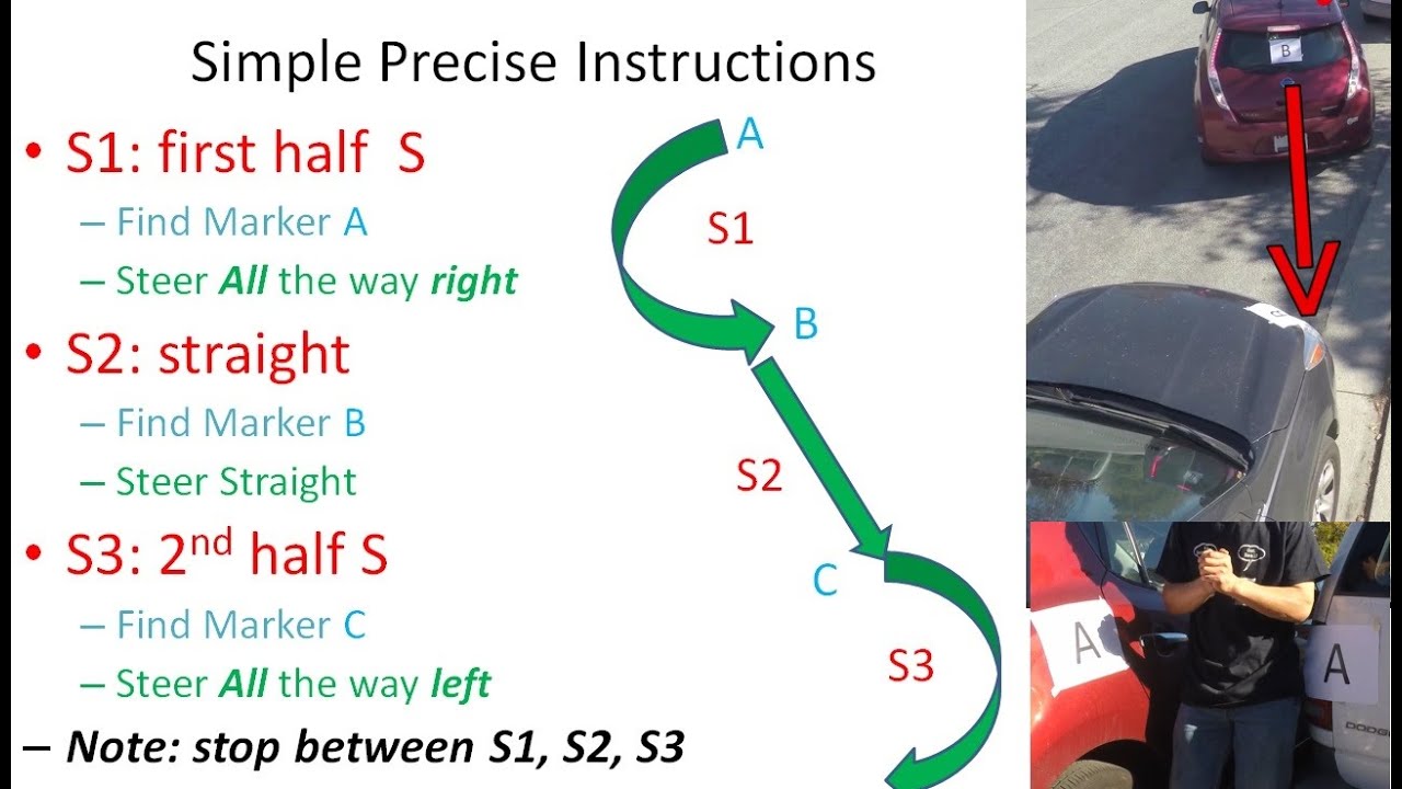 parallel parking diagram with cones