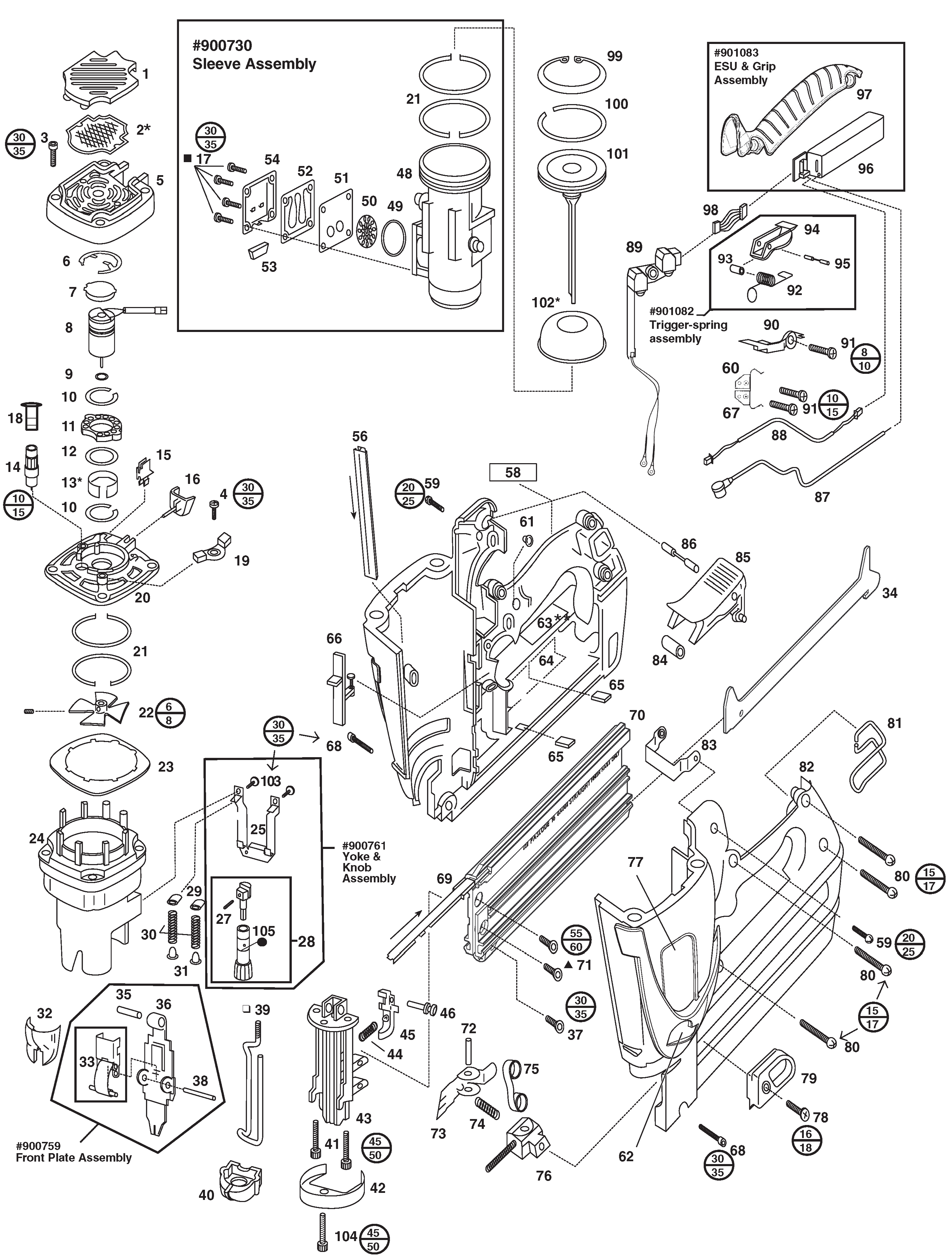 paslode framing nailer parts diagram