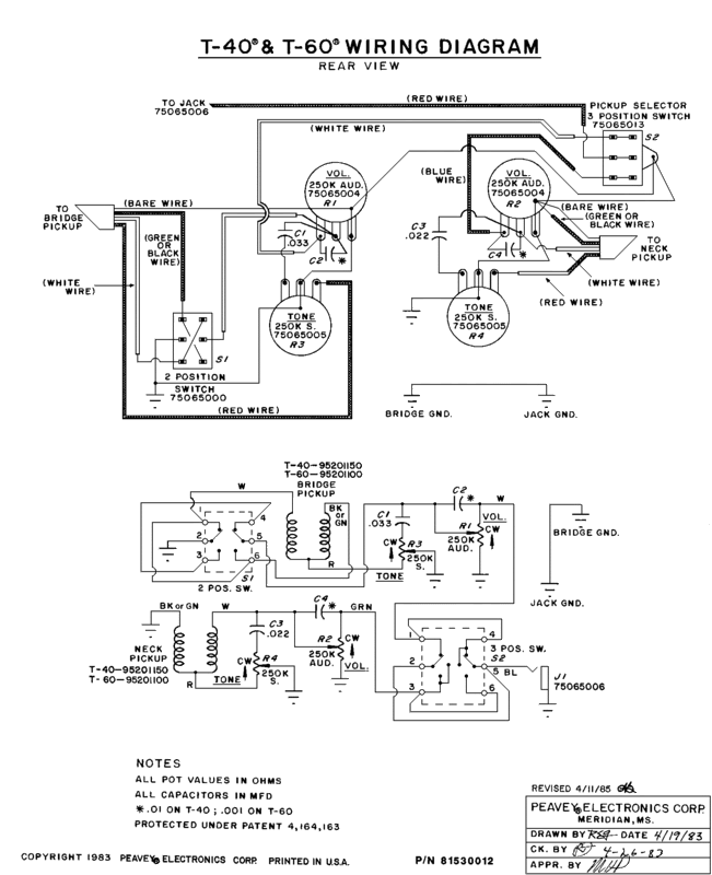 peavey bass wiring diagram