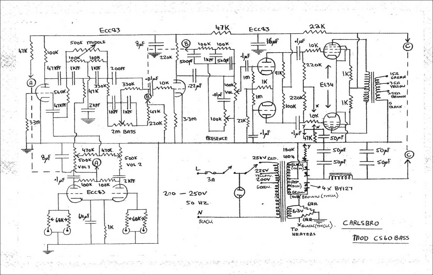 peavey t-60 wiring diagram