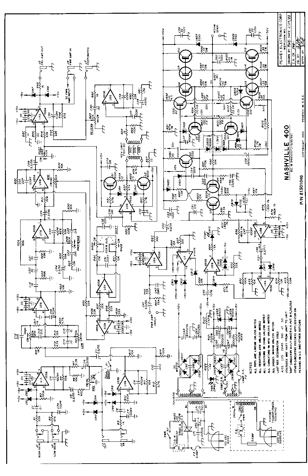 peavey t60 wiring diagram