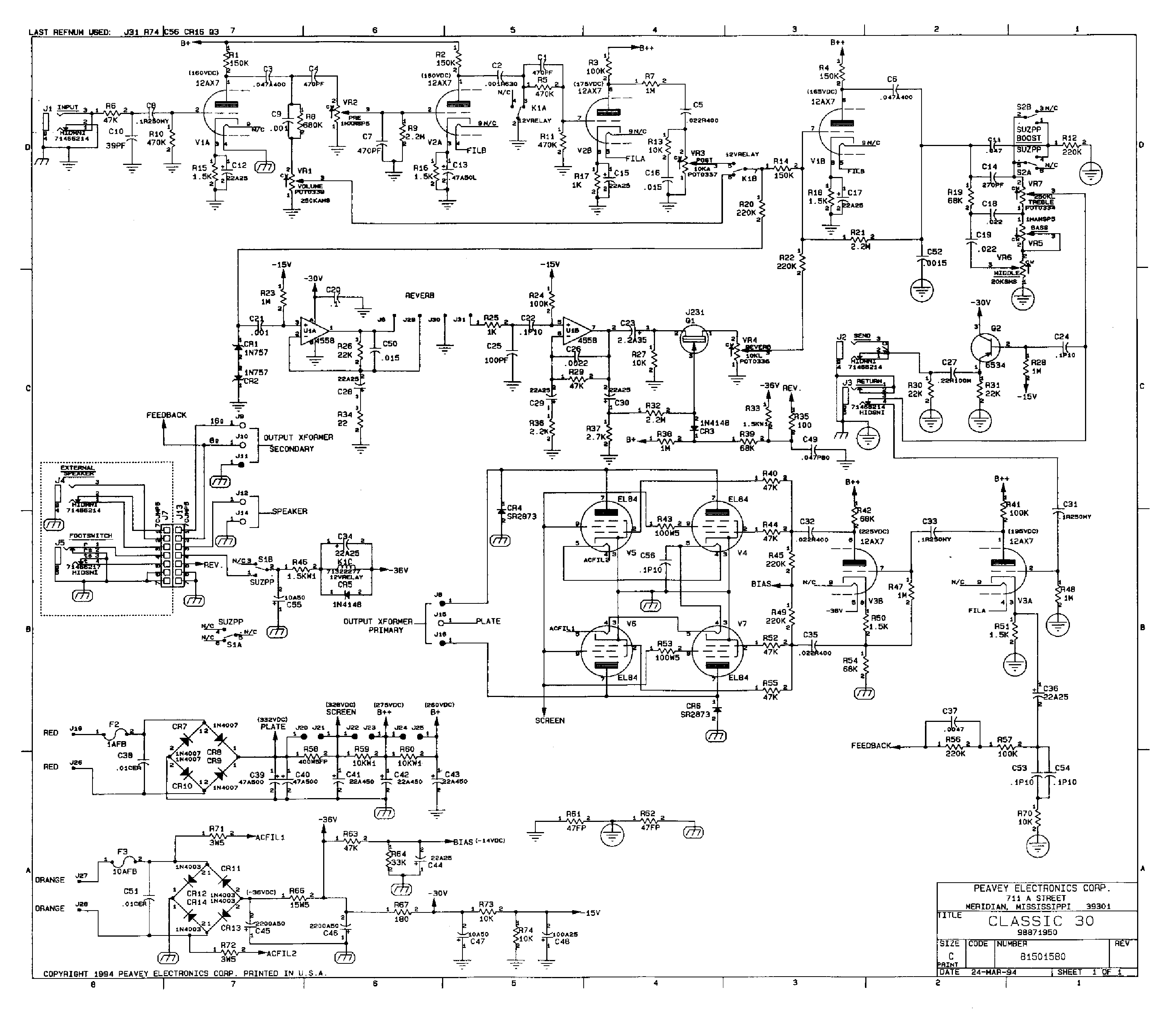 peavey xr 600c wiring diagram