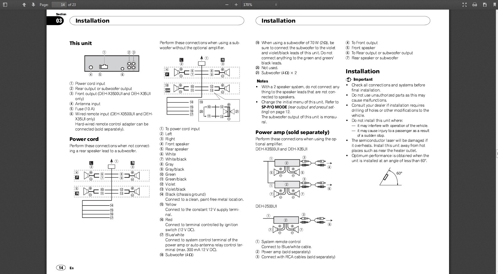 pioneer deh 2700 wiring diagram