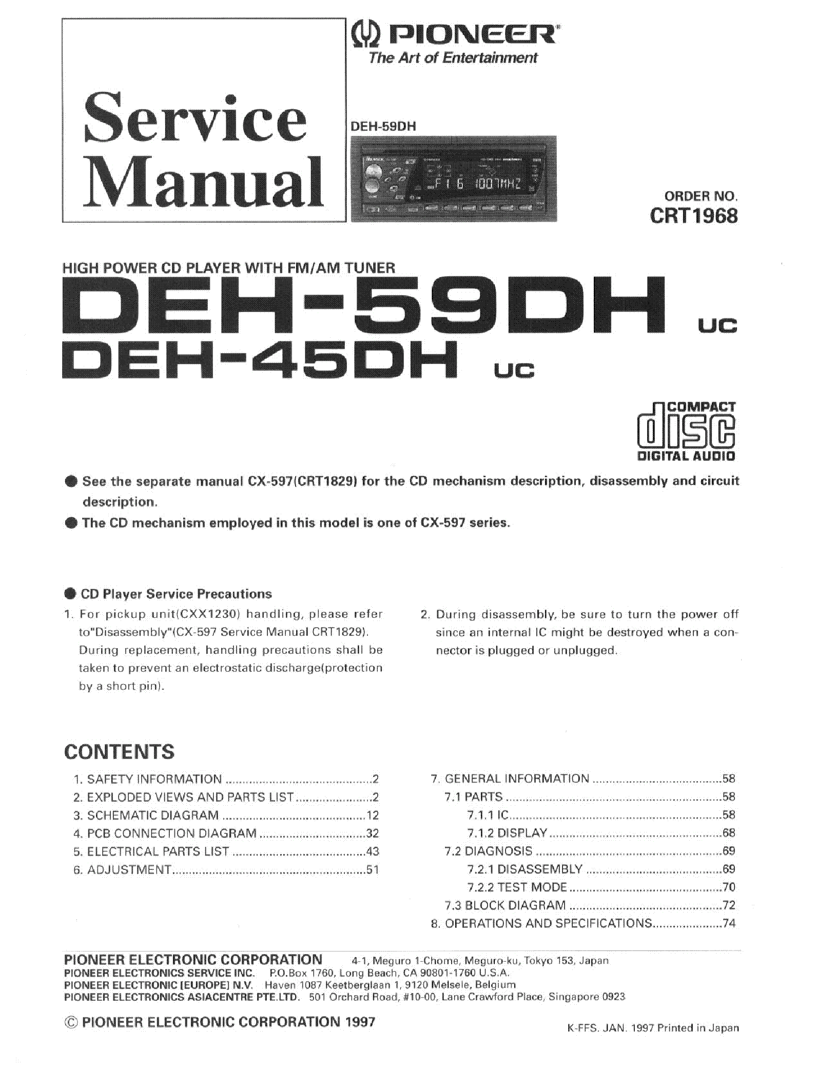 pioneer deh-44hd wiring diagram