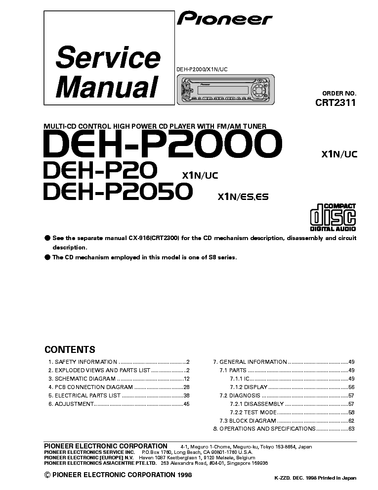 pioneer deh p2500 wiring diagram