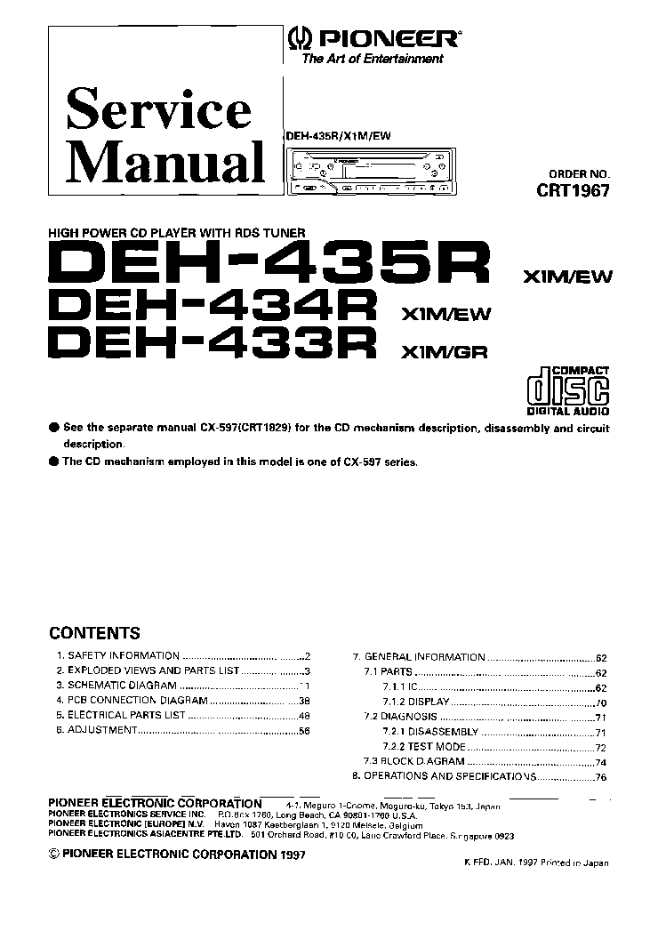 Pioneer Deh-p4800mp Wiring Diagram