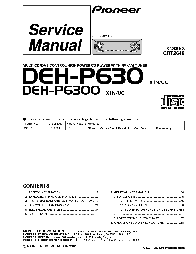 pioneer deh-p7300 wiring diagram