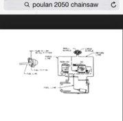 poulan 2055 fuel line routing