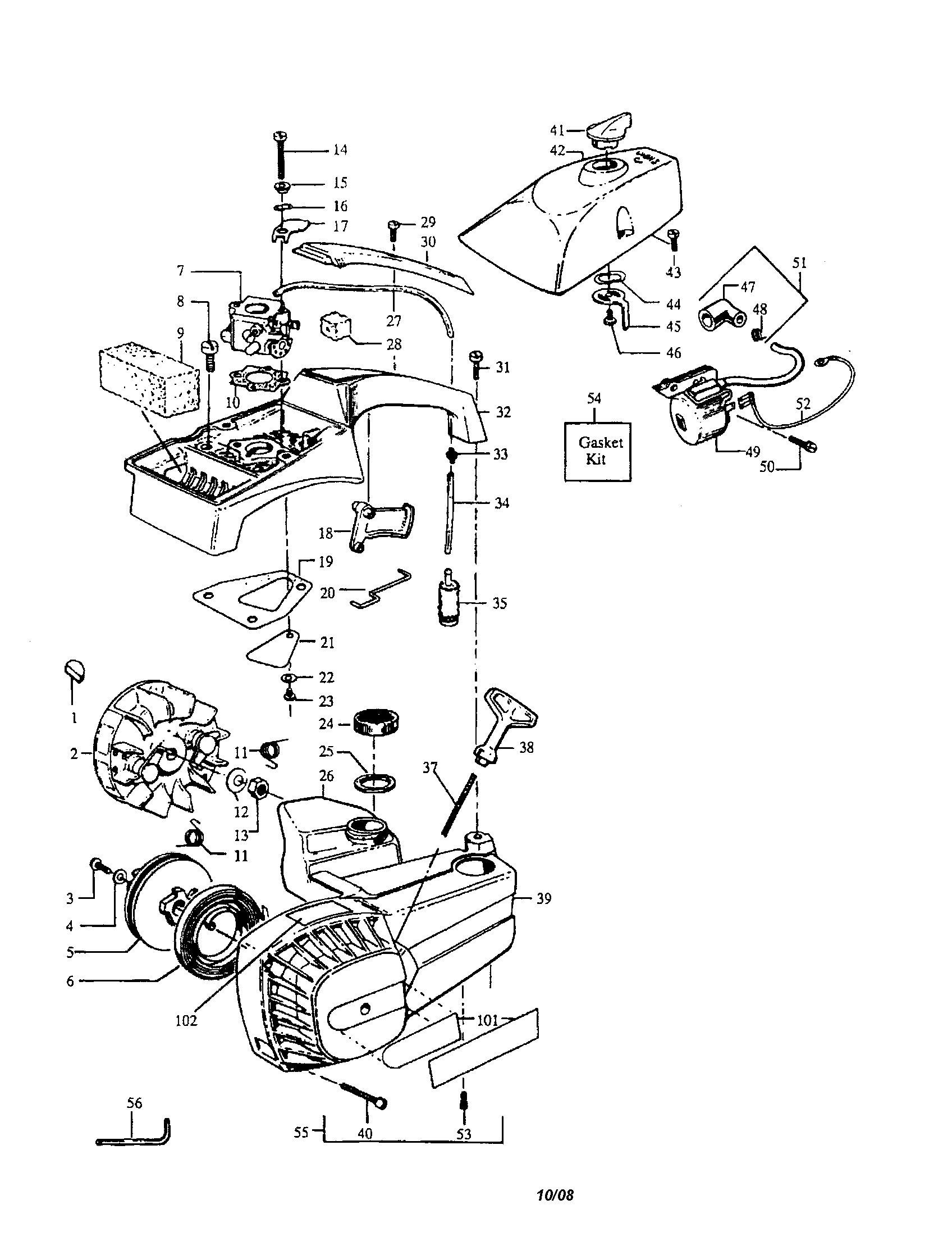 poulan chainsaw carburetor fuel line diagram