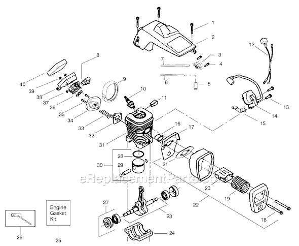 poulan p3314 parts diagram