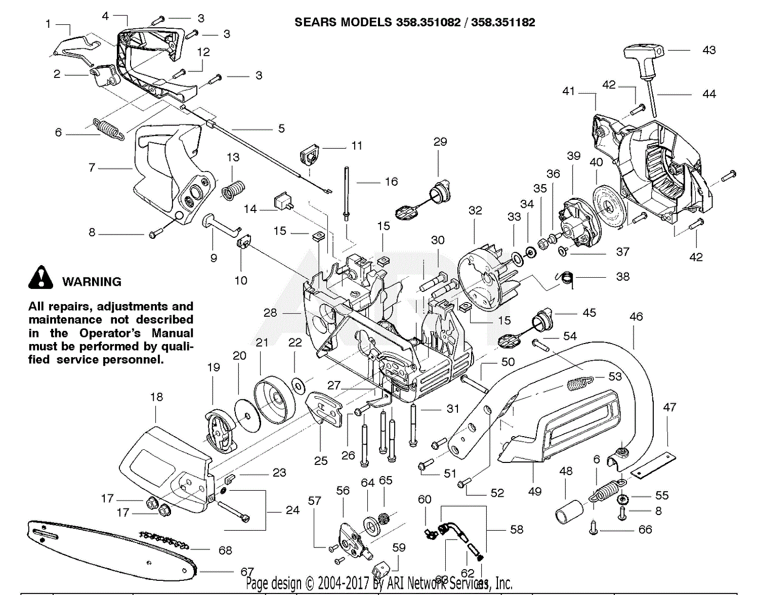 poulan pp4218avx fuel line diagram
