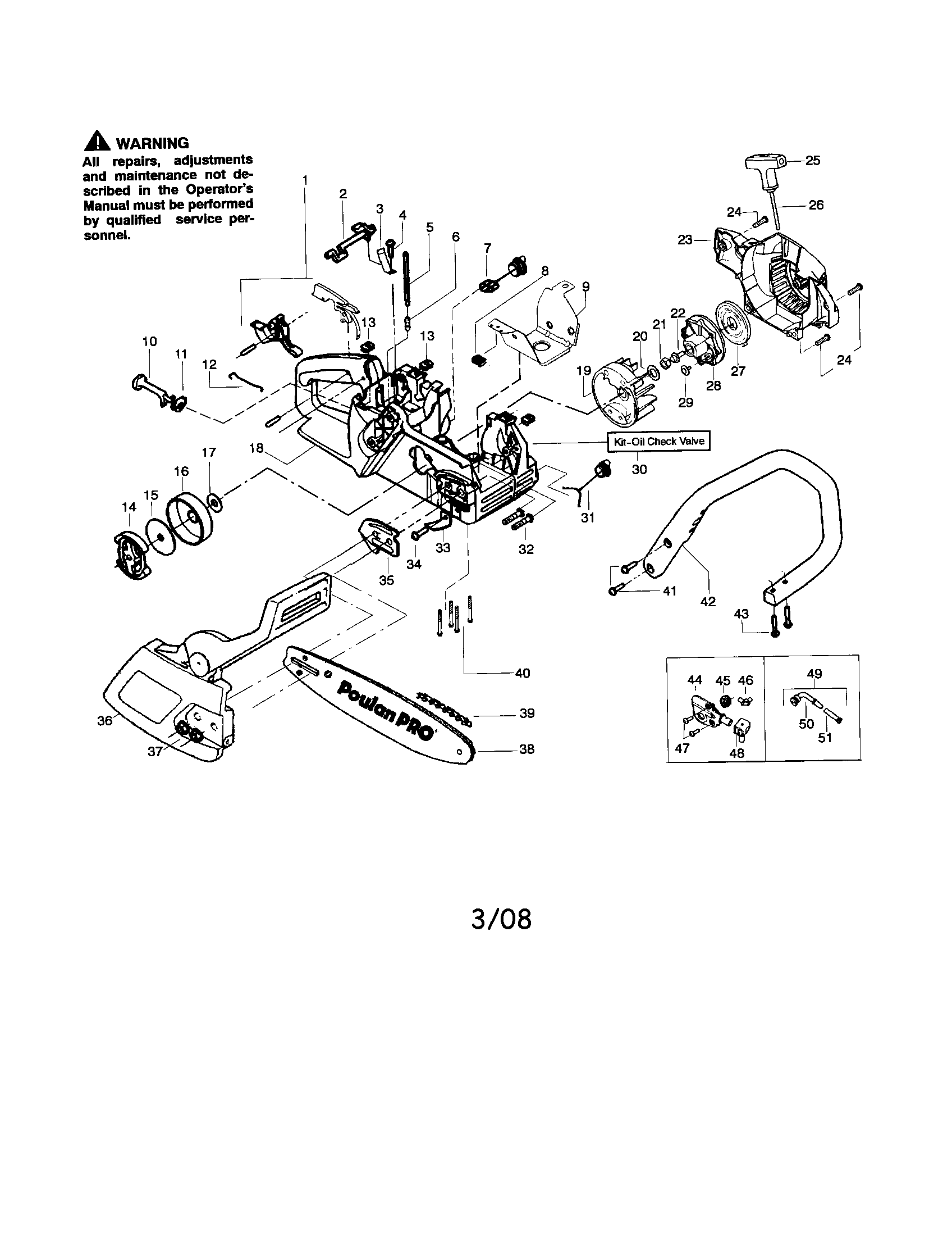 poulan pro 260 fuel line diagram