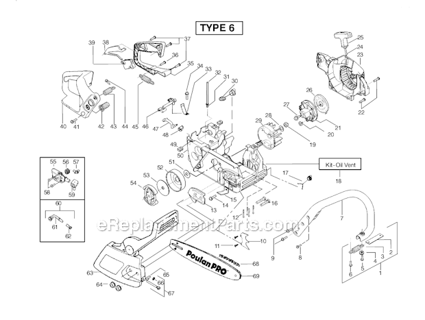 poulan pro 260 fuel line diagram