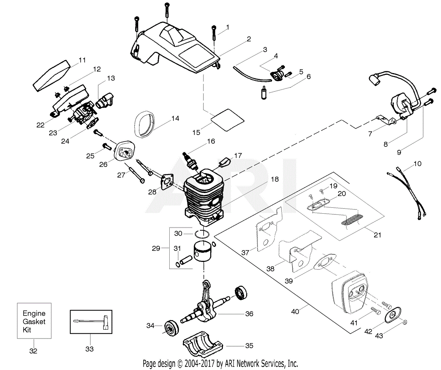 poulan pro 262 fuel line diagram