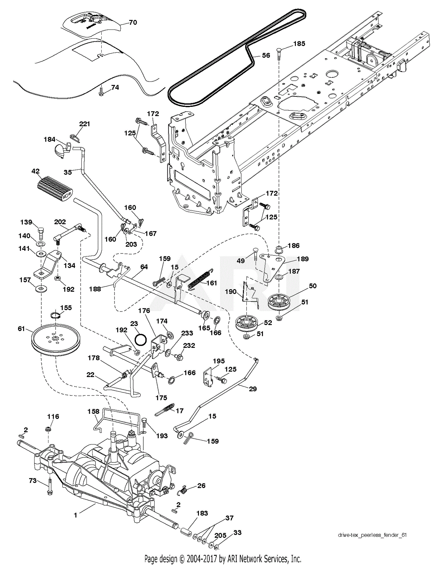 poulan pro deck belt diagram