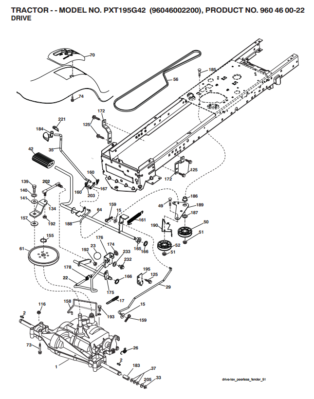 poulan pro riding mower drive belt diagram