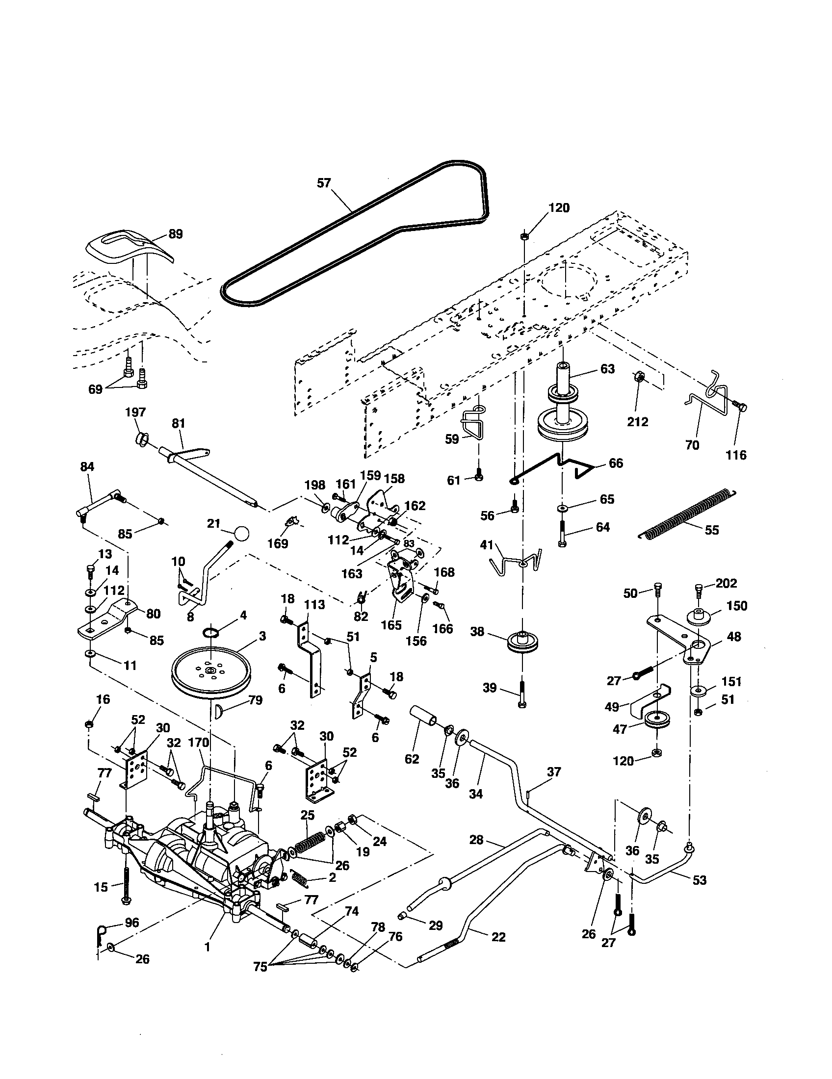 poulan pro riding mower drive belt diagram