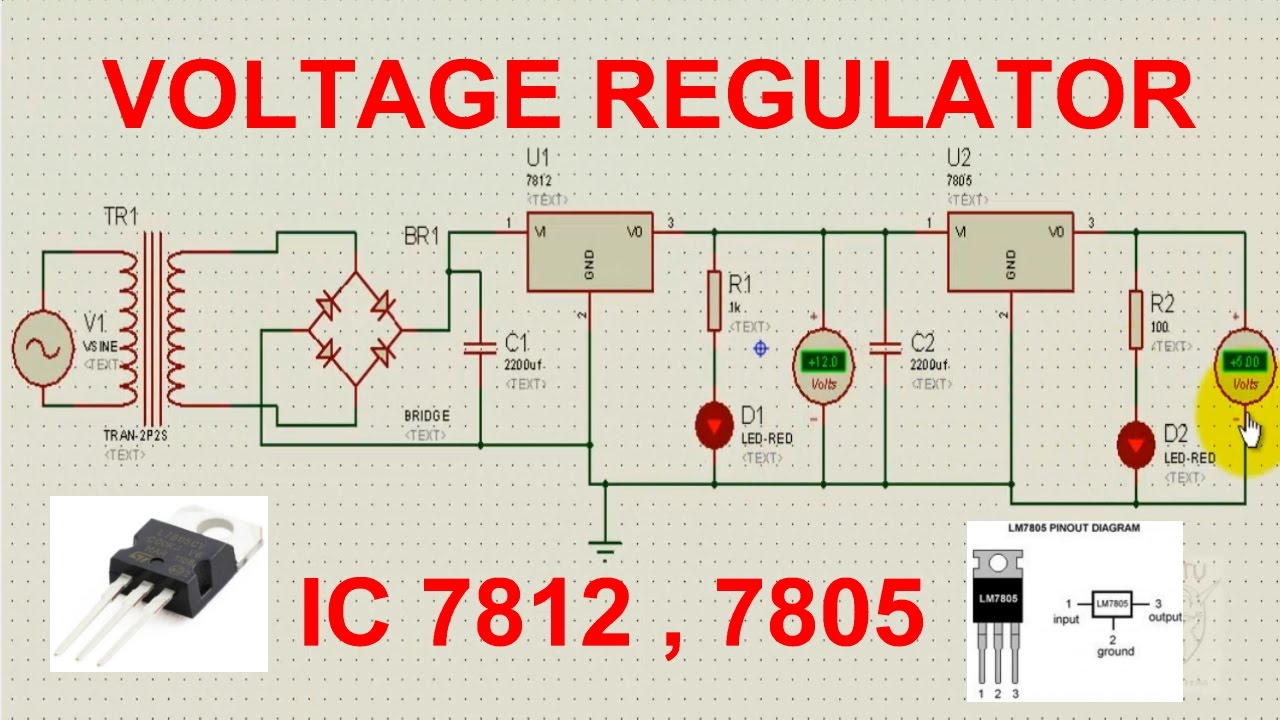 power supply circuit diagram using 7805 and 7812