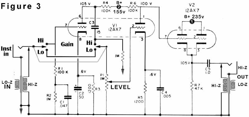 preamp tube wiring diagram v1a vs v1b