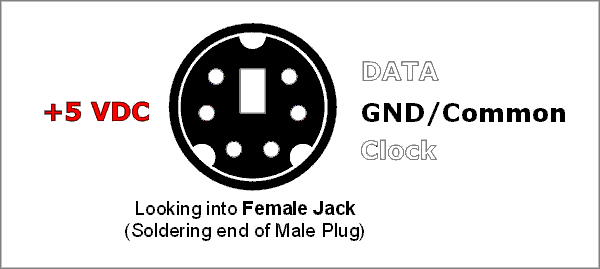 ps2 keyboard to 5 pin din wiring diagram