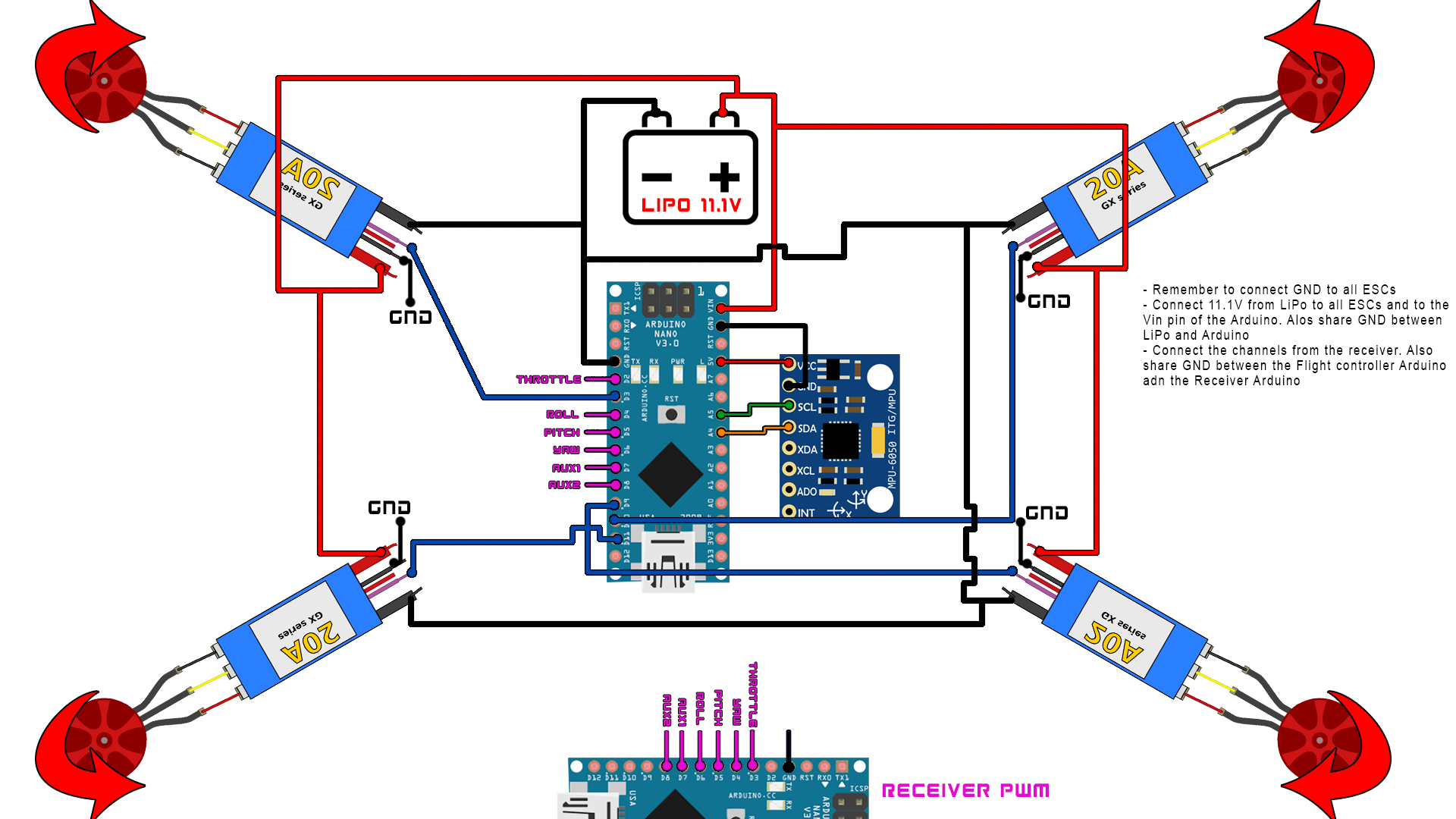 quadcopter esc wiring diagram