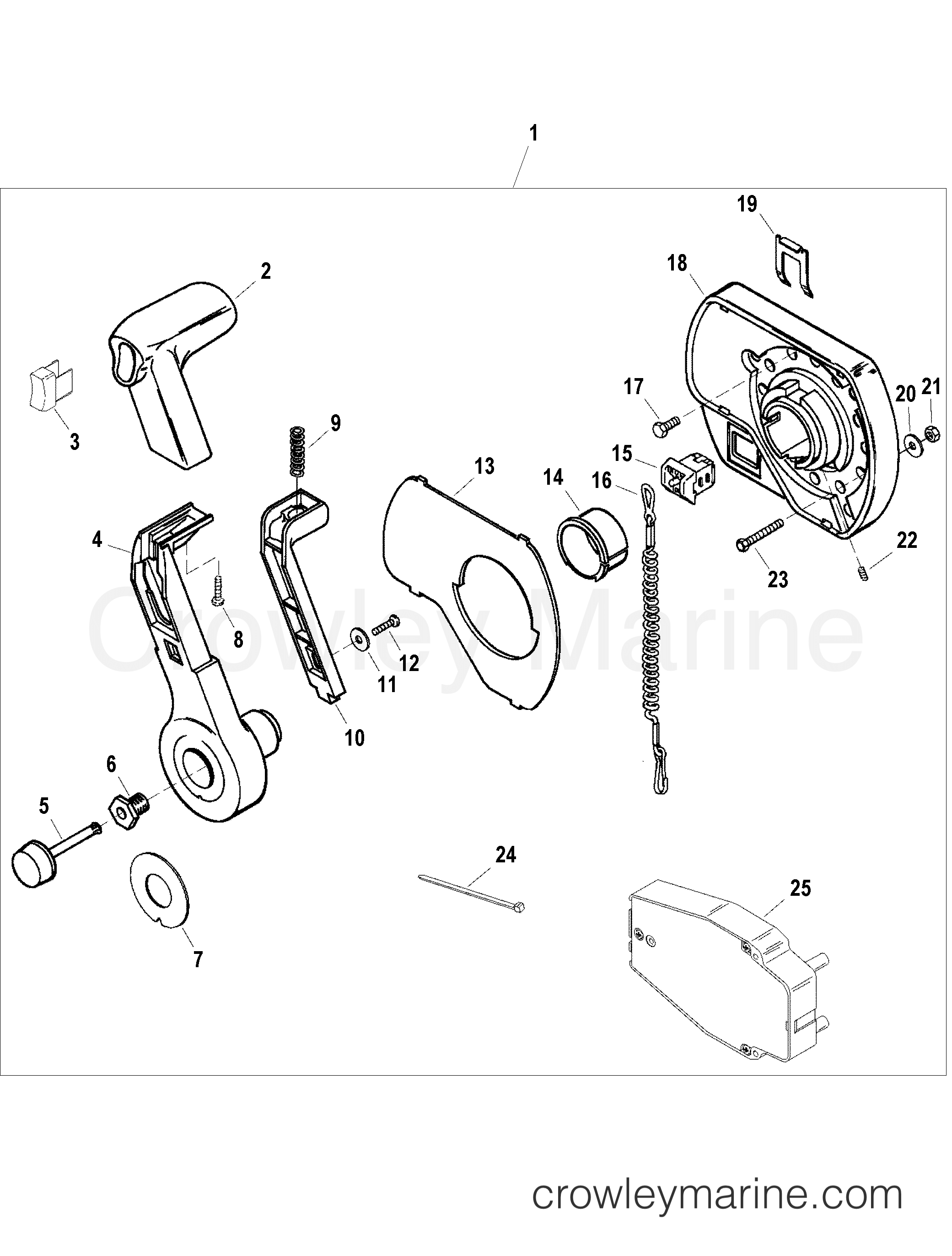 quicksilver throttle control parts diagram