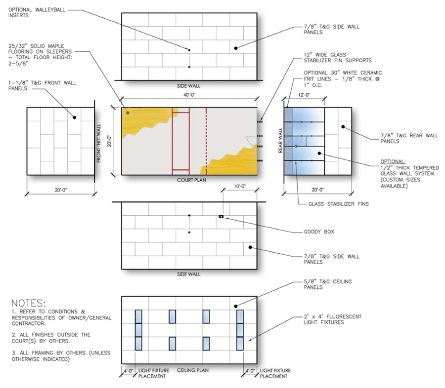 racquetball court diagram