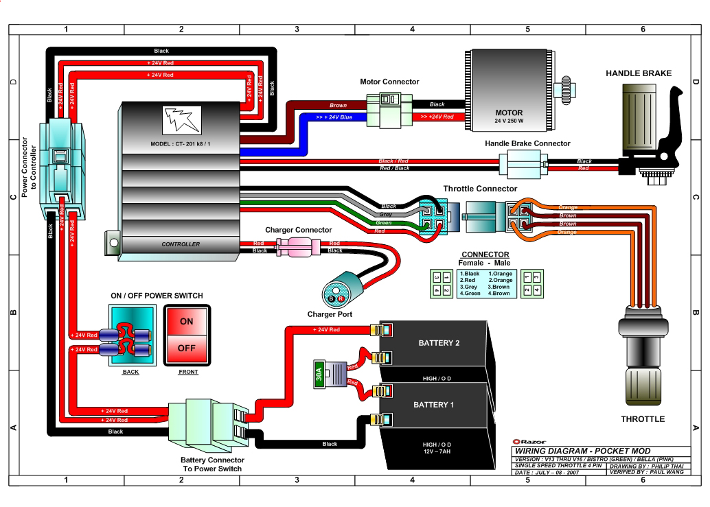 razor e100 electric scooter wiring diagram