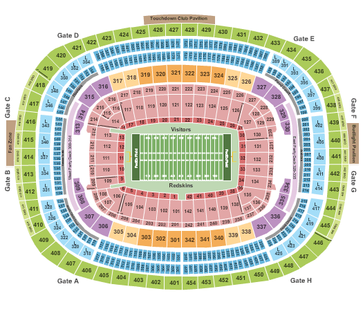 redskins stadium diagram