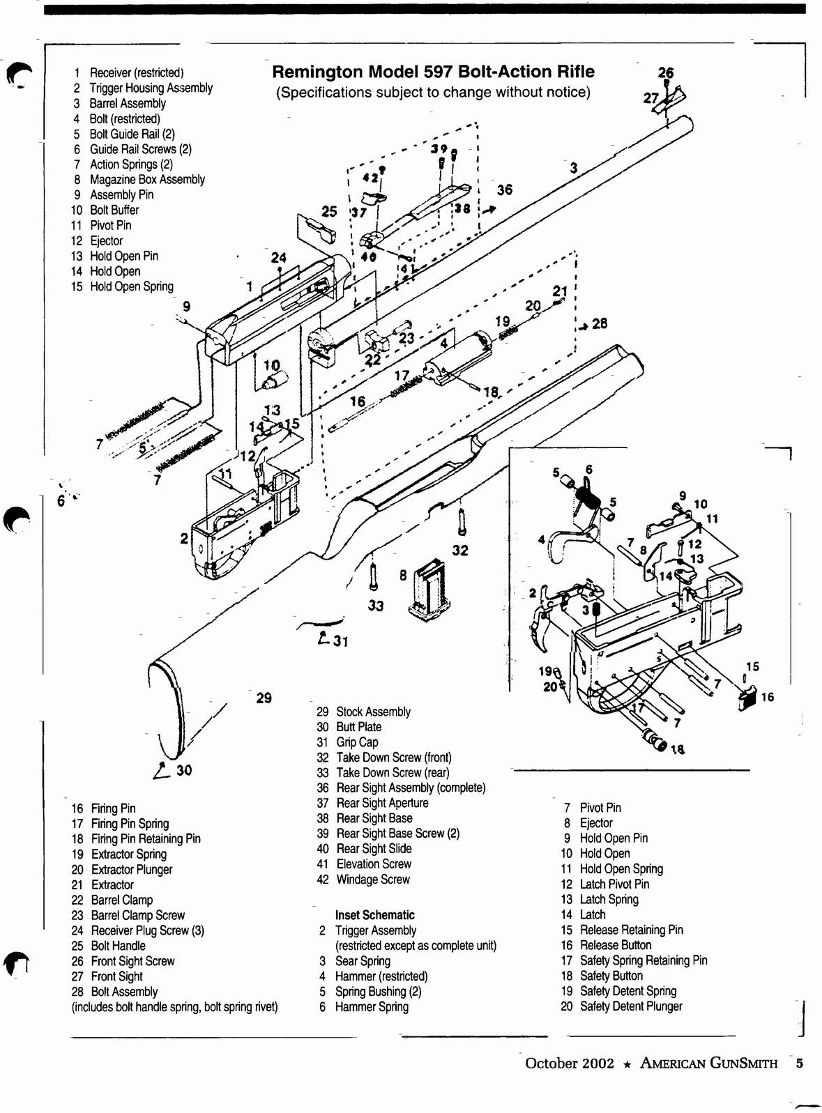 remington 597 trigger assembly diagram