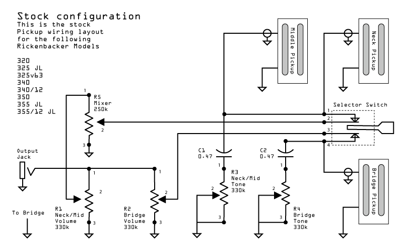 rickenbacker bass wiring