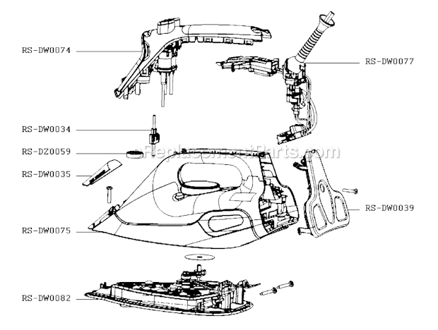 rowenta dg5030 parts diagram