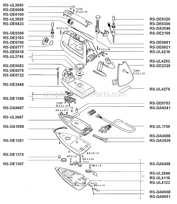 rowenta dg5030 parts diagram