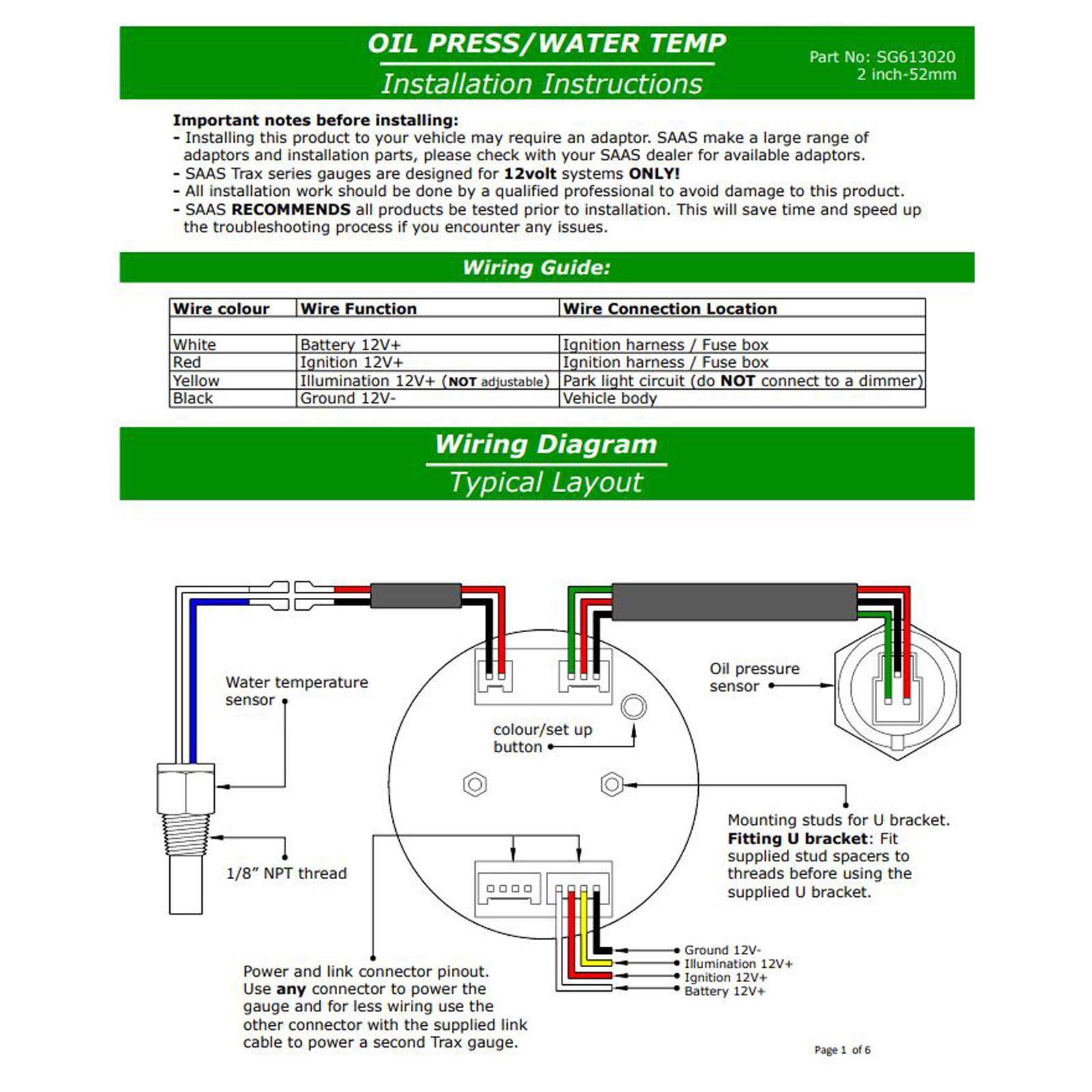 saas volt gauge wiring diagram