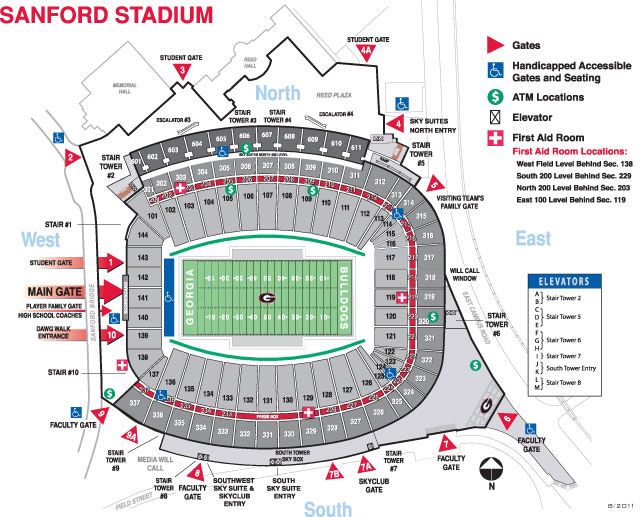 sanford stadium diagram